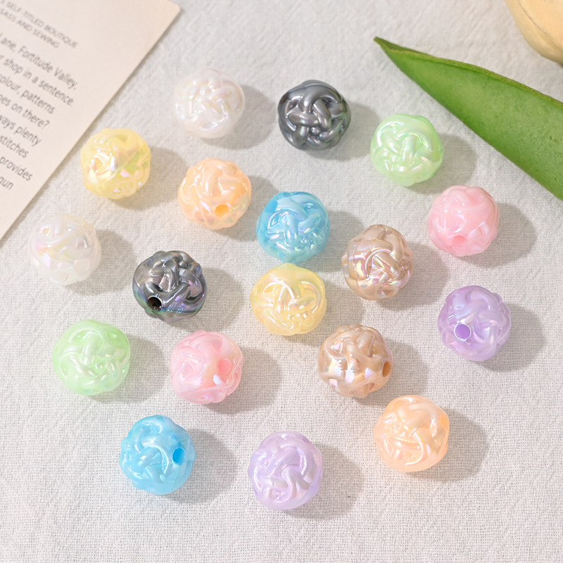 Phone Accessories Jewelry - 10Pcs Acrylic Yarn Ball Beads, Through