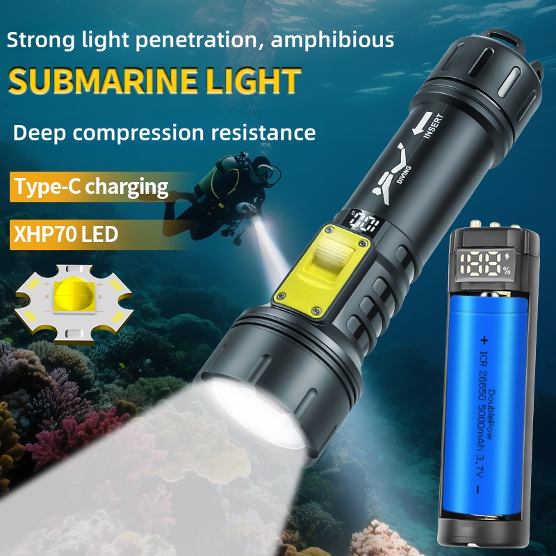 Led Flash Case - New XHP70 Diving Flashlight IPX8 Waterproof