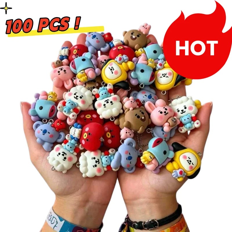 Phone Accessories Jewelry - 7pcs BT21 Resin Cartoon Charm DIY