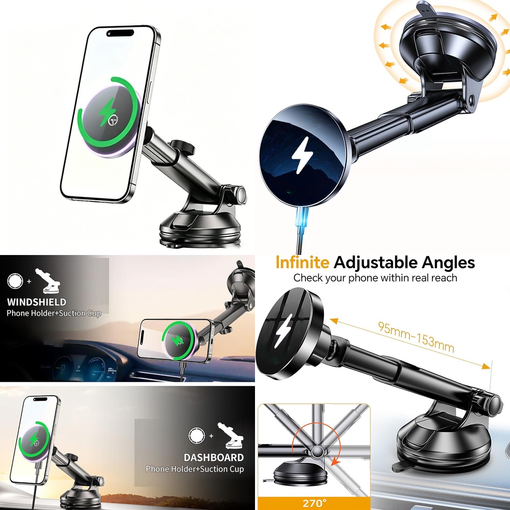Magnetic Wireless Car Charger  - Phone Accessories Trending Products review and price