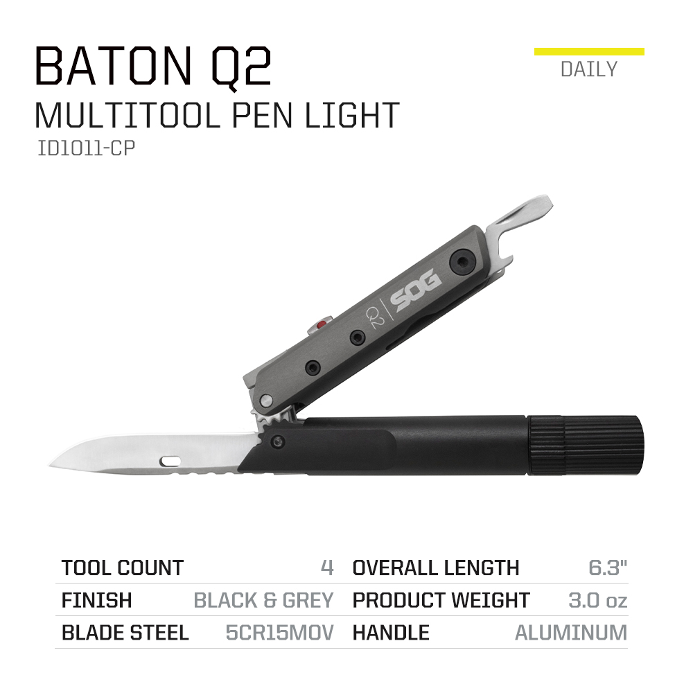 SOG BATON Q2 4 in 1 Multi-Tool - Led Flash Case review and price